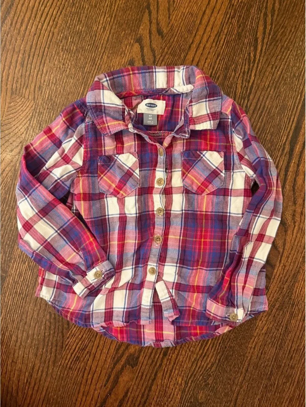 Old Navy Toddler Girls' 4T Plaid Button-Up Shirt Fall Family Pictures